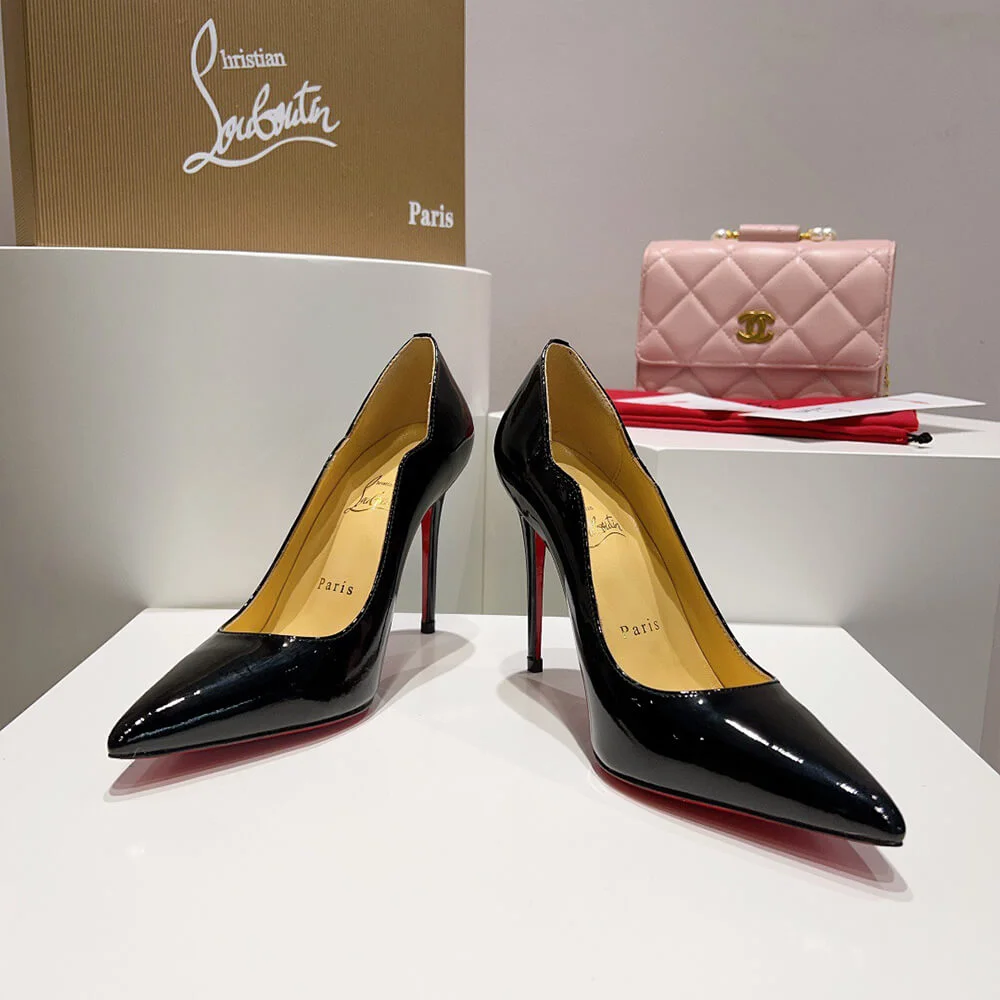 Christian Louboutin Hot Chick Scalloped Patent Pumps Black product view 3