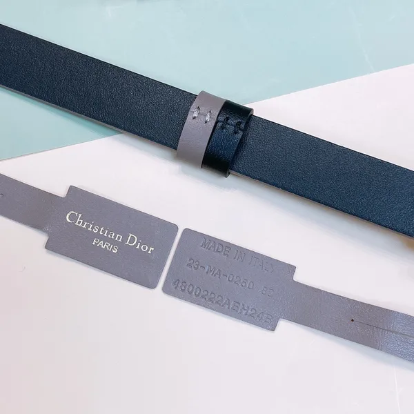 Dior 30 Montaigne Reversible 20MM Belt in Grey and Black Calfskin product view 5
