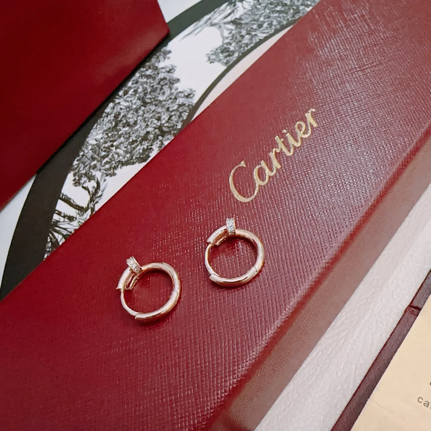 Cartier Love Rose-Gold-Tone Mini Hoop Earrings product view 1