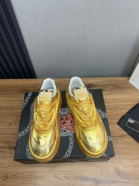 Versace Leather Sneakers Gold product view 2