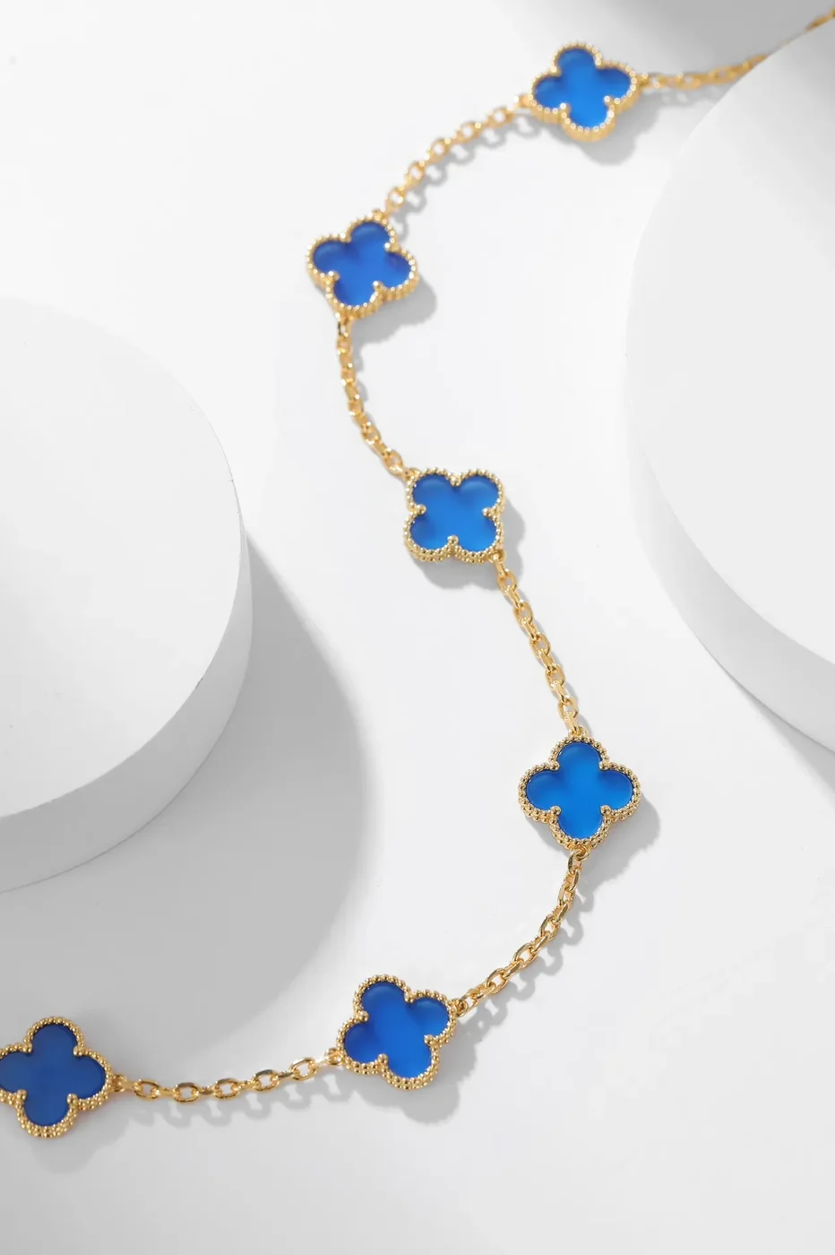 Van Cleef  Arpels Alhambra Blue Ten-Motif Gold-Tone Necklace product view 7