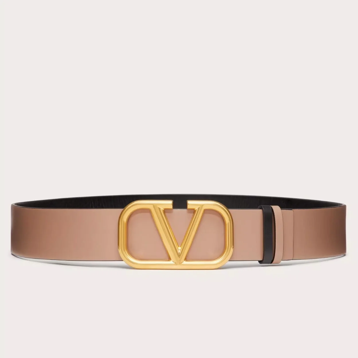 Valentino VLogo Reversible Belt 40mm in Beige and Black Calfskin product view 1