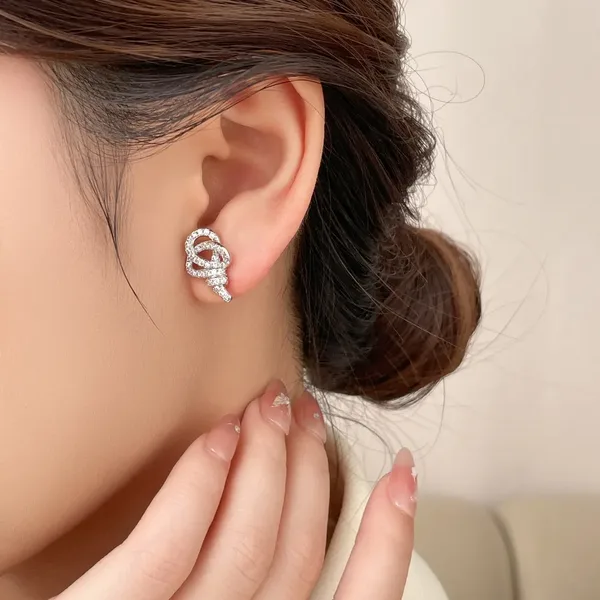 Tiffany  Co. Woven Knot Key Drop Earrings Silver-Tone product view 2