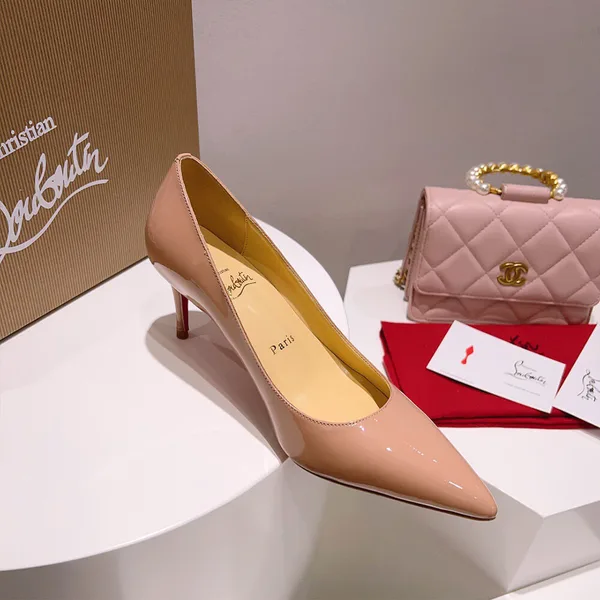 Christian Louboutin Kate 70 Patent Pumps Nude Pink product view 5