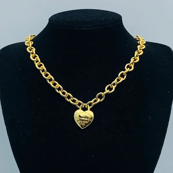 Tiffany  Co. HardWear Heart Pendant Link Necklace Gold-Tone product photo