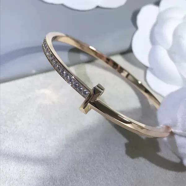 Tiffany  Co. T1 Narrow Half Pavé-Effect Hinged Bangle Two-Tone product view 7