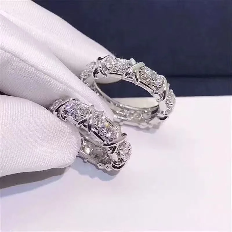 Tiffany  Co. Edge Cross Pavé-Effect Ring Silver-Tone product view 1