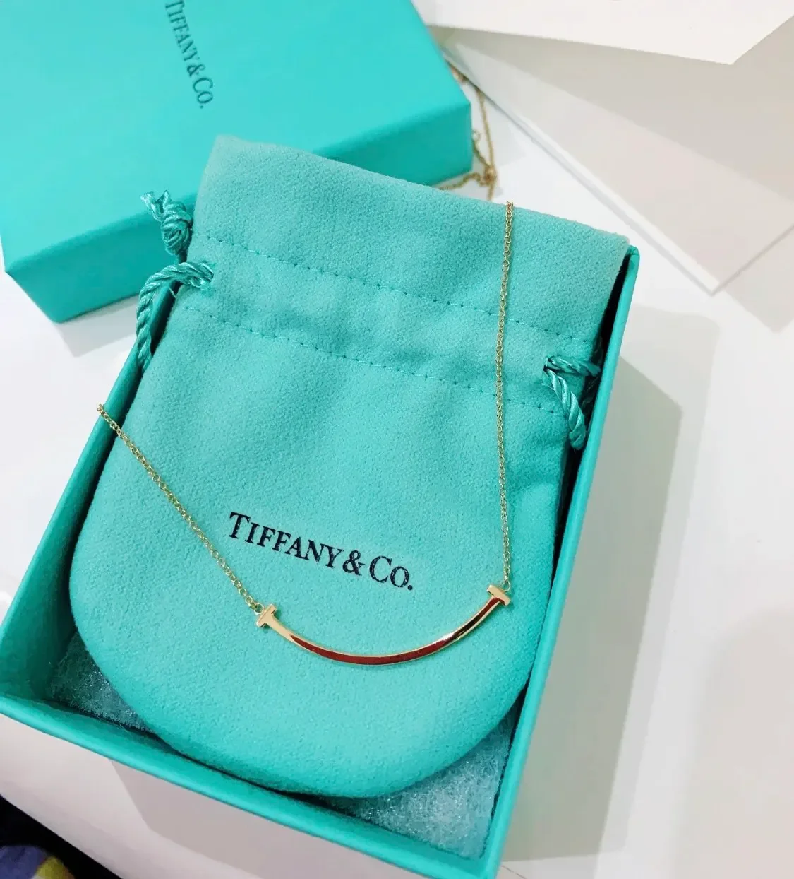 Tiffany  Co. Medium Smooth Smile Necklace Gold-Tone product view 1