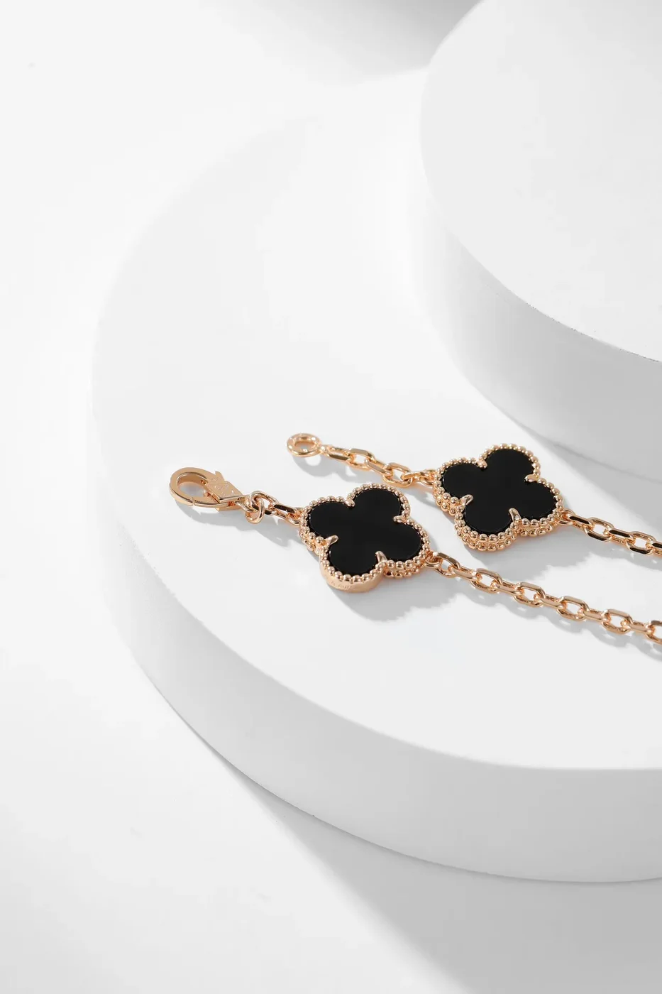 Van Cleef  Arpels Alhambra Black Ten-Motif Gold-Tone Necklace product view 8