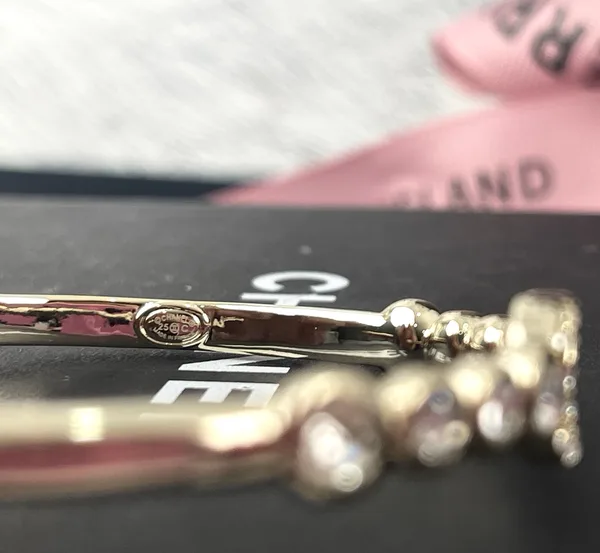 Chanel Rhinestone CC Open Cuff Gold-Tone product view 2