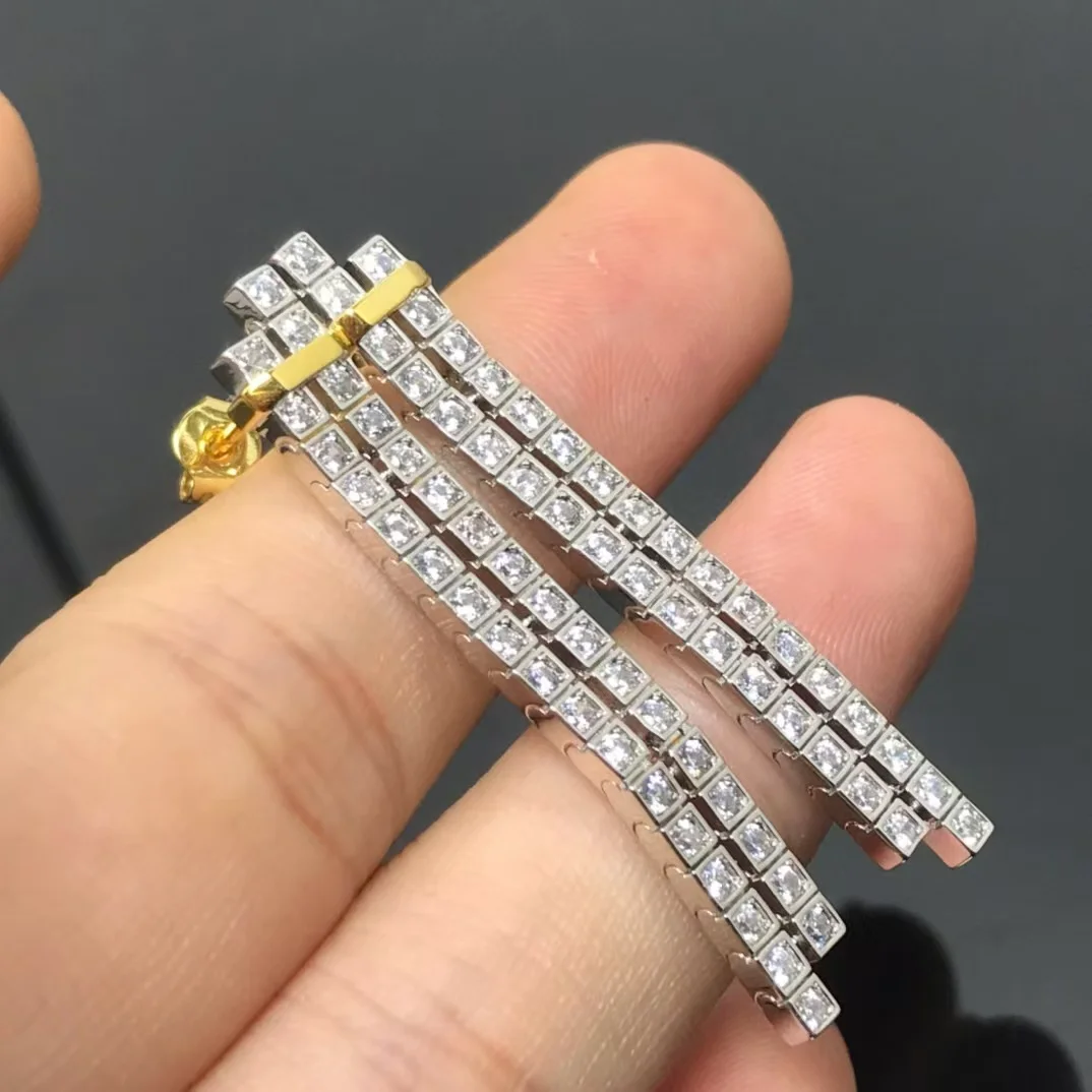 Tiffany  Co. Edge Long Pavé-Effect Drop Earrings Two-Tone product view 3