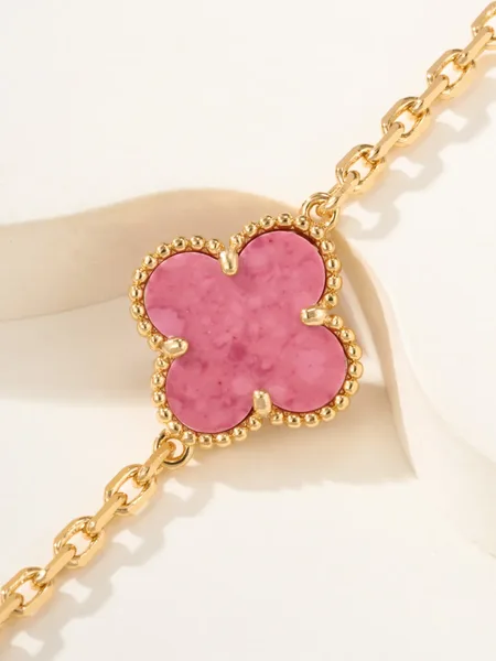Van Cleef  Arpels Alhambra Pink Five-Clover Gold-Tone Bracelet product view 5