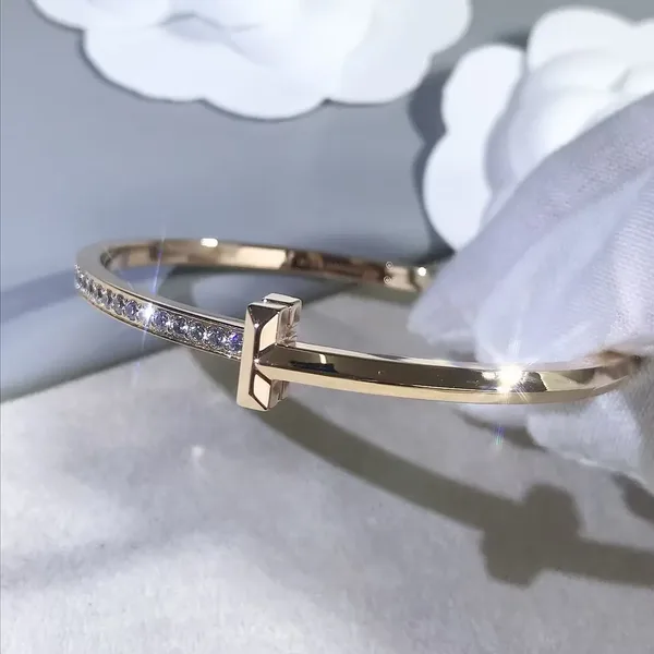 Tiffany  Co. T1 Narrow Half Pavé-Effect Hinged Bangle Two-Tone product view 2