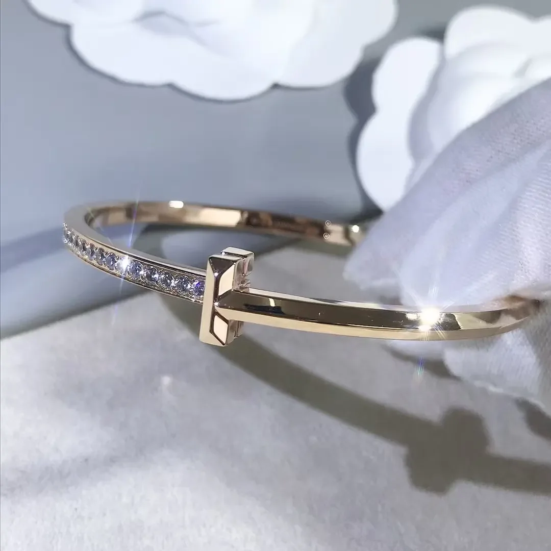 Tiffany  Co. T1 Narrow Half Pavé-Effect Hinged Bangle Two-Tone product view 2