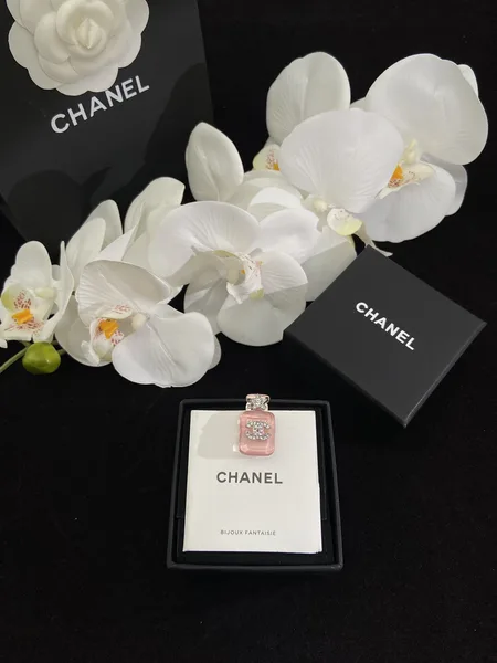 Chanel Perfume Bottle Brooch Pink and Silver-Tone product view 2