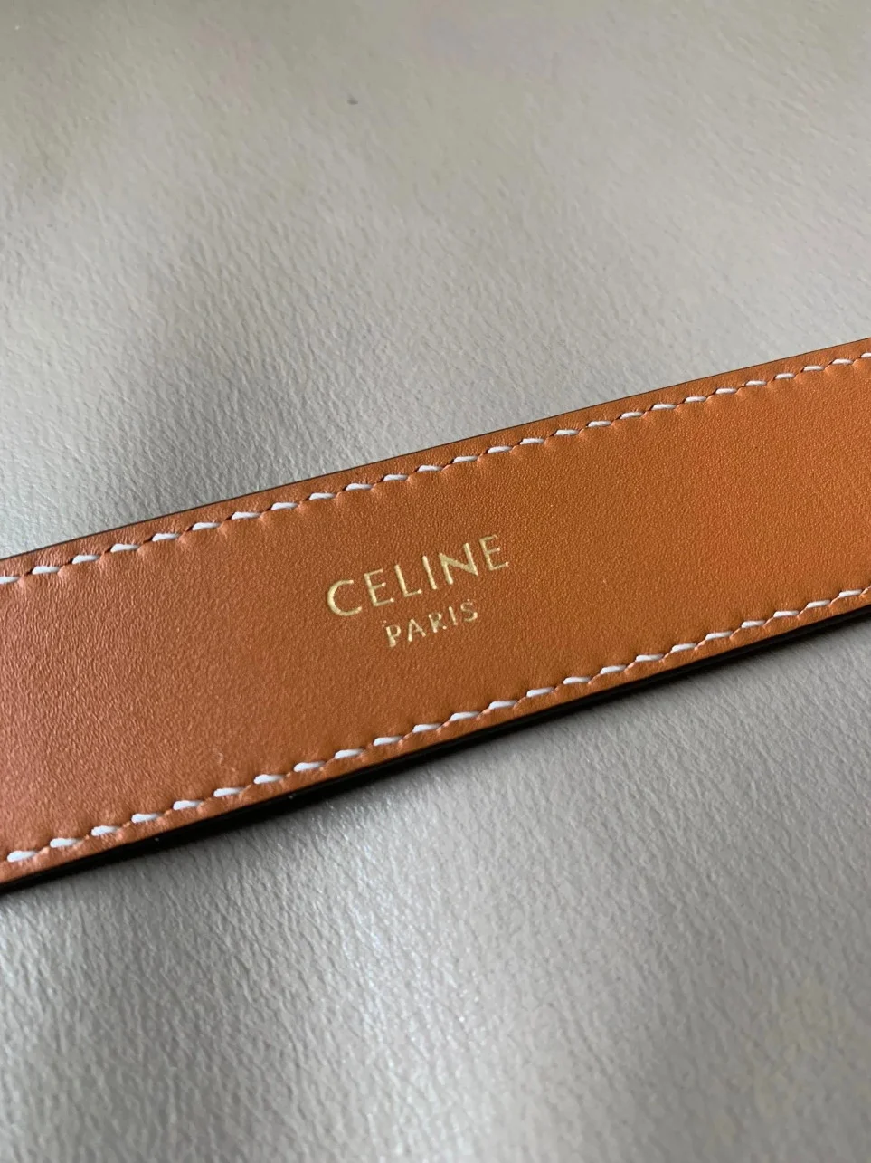 Celine Medium Triomphe Belt 25MM in Tan Triomphe Canvas product view 4