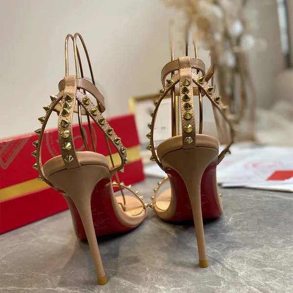 Christian Louboutin So Me Studded Ankle-Strap Sandals Nude Pink product view 5