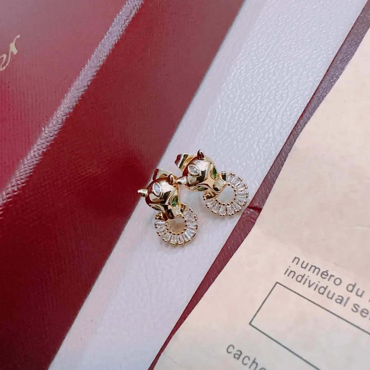 Cartier Panthere Gold-Tone Panther Head Stud Earrings product view 1