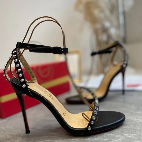 Christian Louboutin So Me Studded Ankle-Strap Sandals Black product view 4