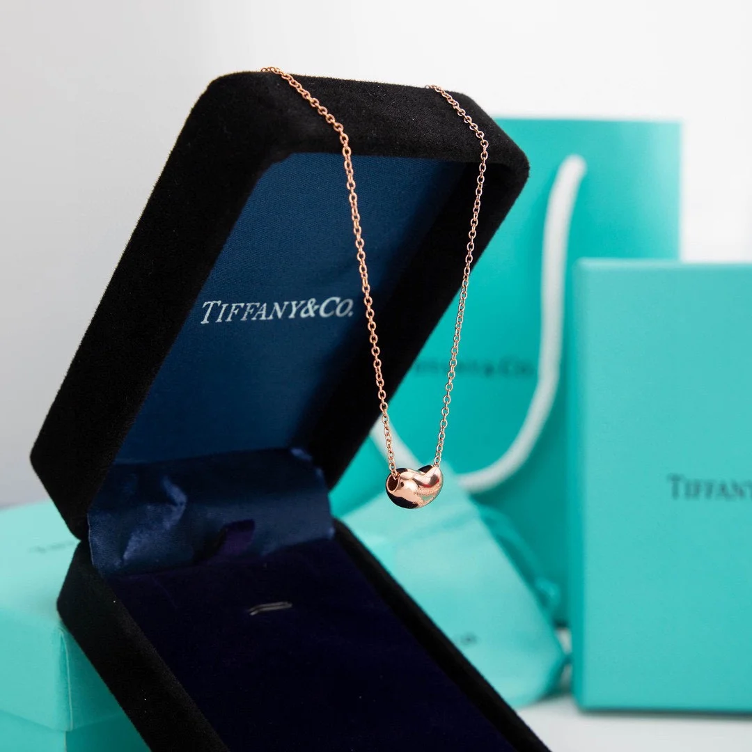 Tiffany  Co. Bean Pendant Necklace Rose-Tone product view 2