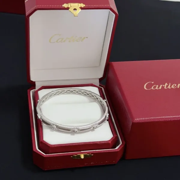 Cartier Silver-Tone Pave-Effect Bangle Bracelet product photo