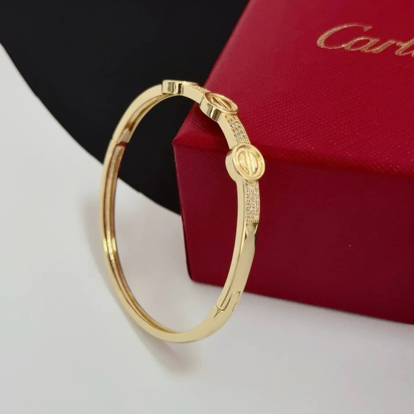 Cartier Love Gold-Tone Bangle with Three Pave-Effect Screw Motifs product view 4