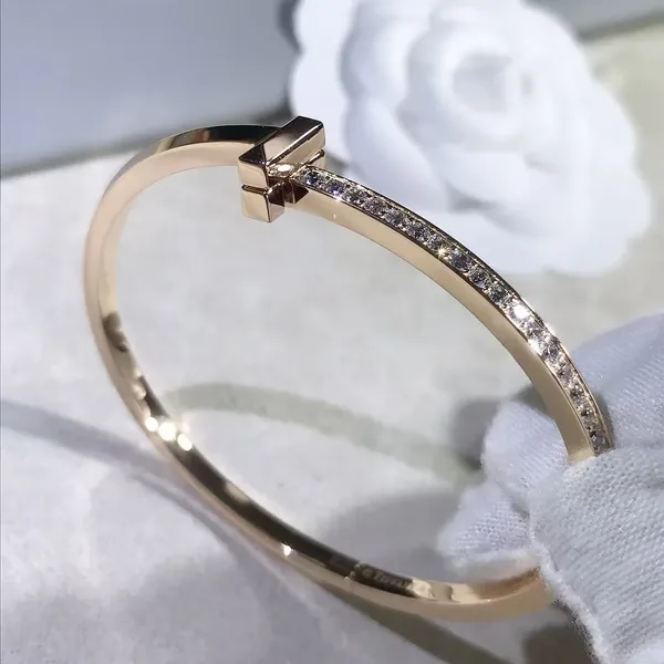Tiffany  Co. T1 Narrow Half Pavé-Effect Hinged Bangle Two-Tone product photo