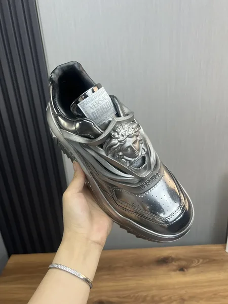 Versace Leather Sneakers Silver product view 7