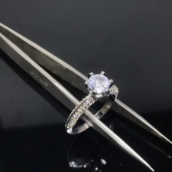 Tiffany  Co. Round Solitaire-Effect Ring Silver-Tone product photo