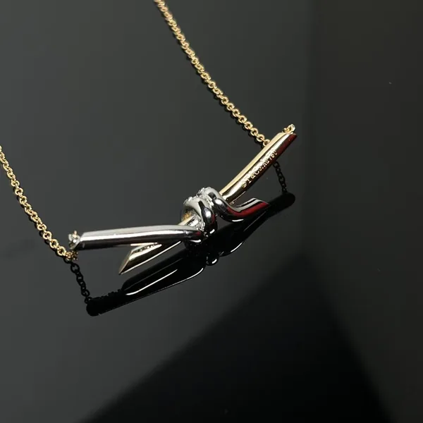 Tiffany  Co. Knot Two-Tone Pendant Necklace Two-Tone product view 3