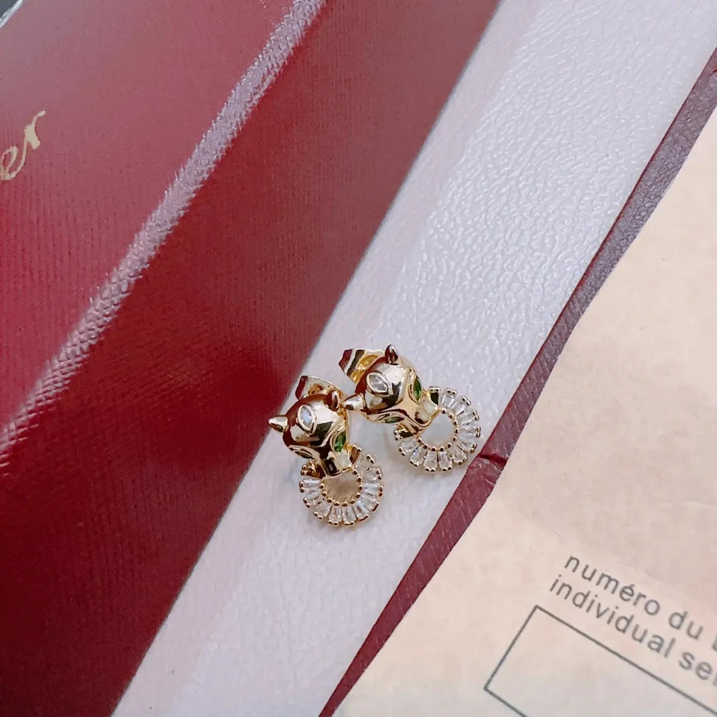 Cartier Panthere Gold-Tone Panther Head Stud Earrings product view 2