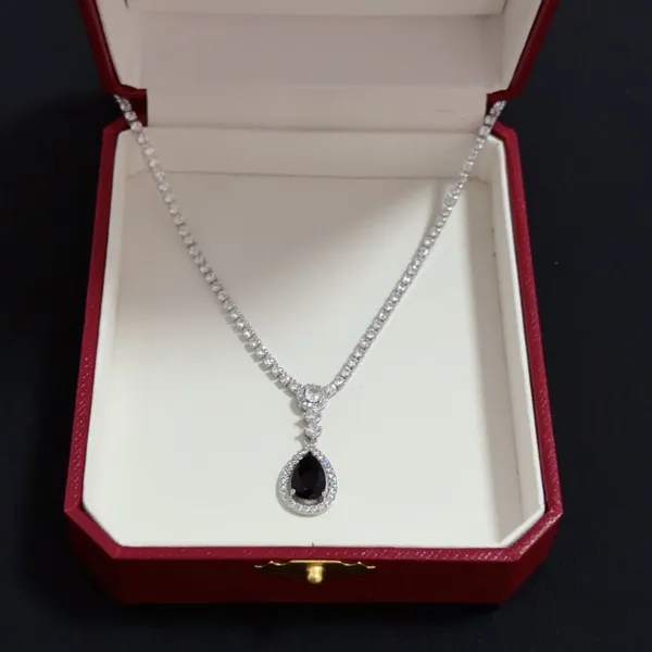 Cartier Black Pear-Shaped Silver-Tone Pendant Necklace product view 2