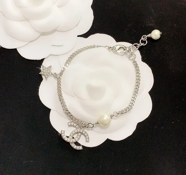 Chanel Star CC Pearl-Effect Chain Bracelet Silver-Tone product view 5
