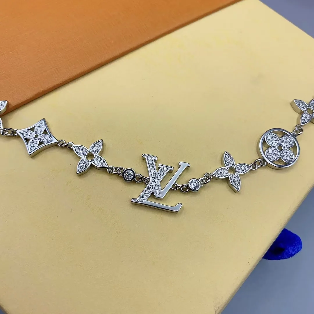 Louis Vuitton Hollow Pavé Blossom LV Charm Bracelet Silver-Tone product view 4