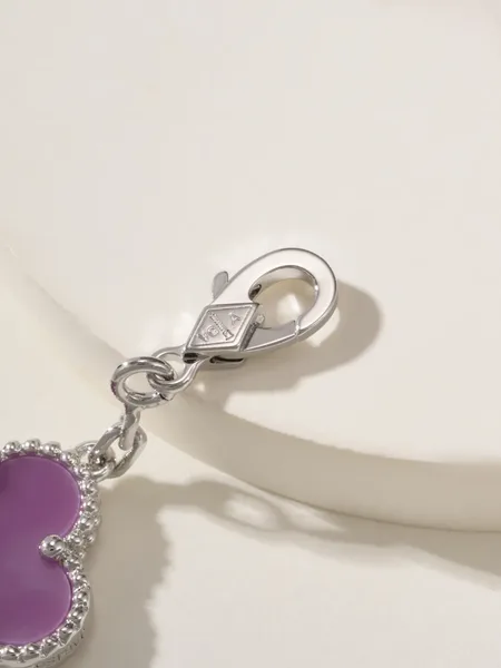 Van Cleef  Arpels Alhambra Purple Clover and Silver-Tone Knot Bracelet product view 11