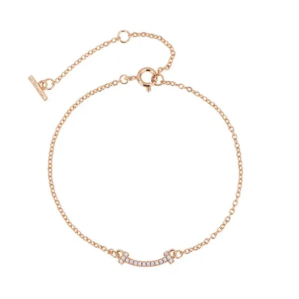 Tiffany  Co. T Smile Chain Bracelet Rose-Tone product photo